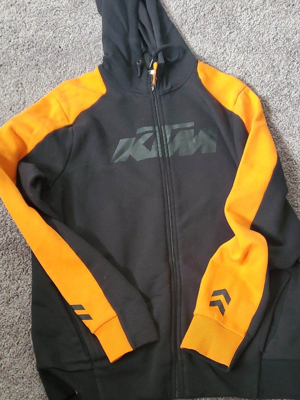 KTM Men's Black & Orange Zip-Up Hoodie